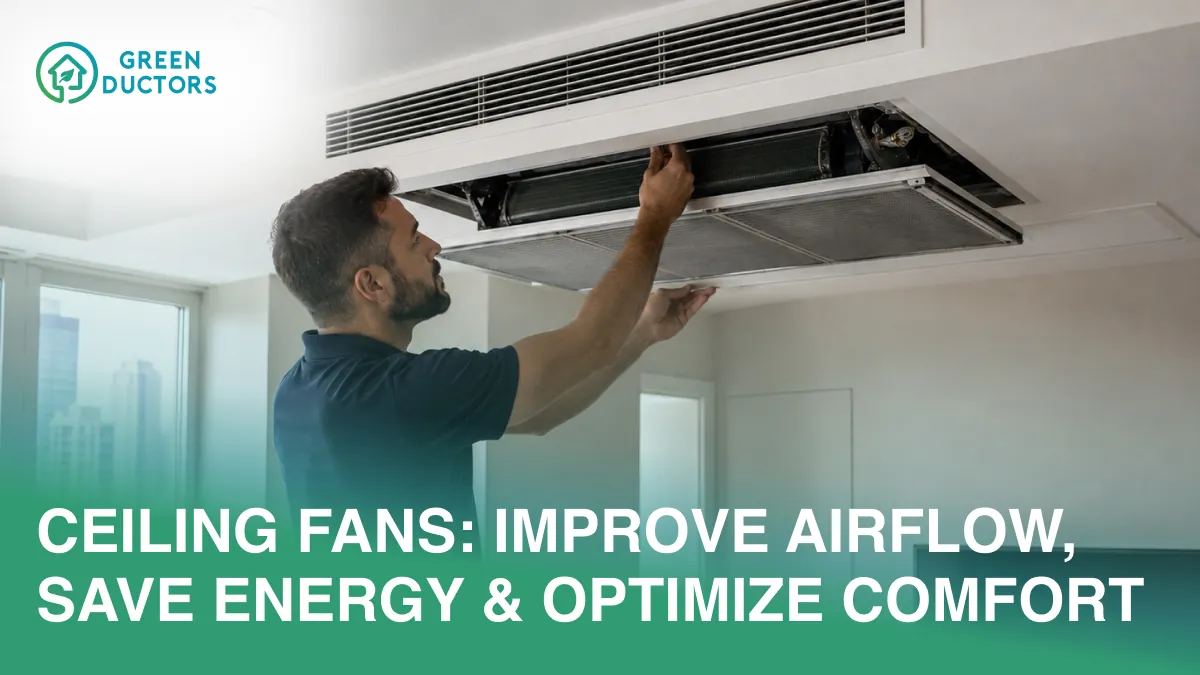 Ceiling fan HVAC system improving airflow and energy efficiency in NYC